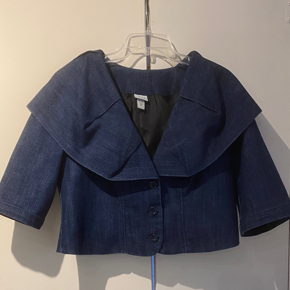 Cropped tailored Women's Dark denim Jean Jacket